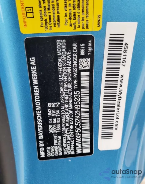 2019 Mini Cooper z USA, uszkodzony, nr VIN WMWXP5C52K2H95235